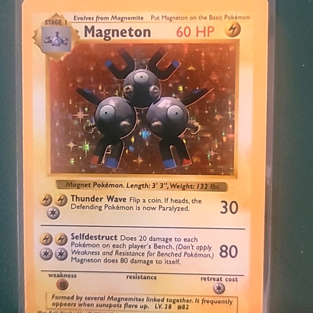 Pokemon Magneton Card - Gold and Black